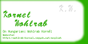 kornel wohlrab business card